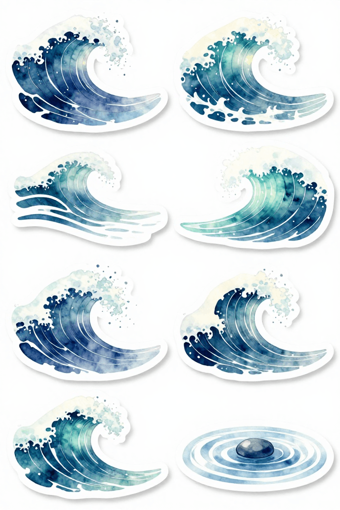 Wave Stickers Printable