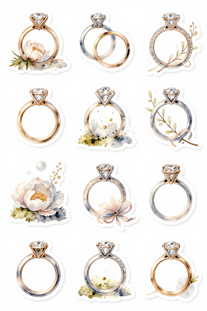 Wedding Ring Stickers Printable