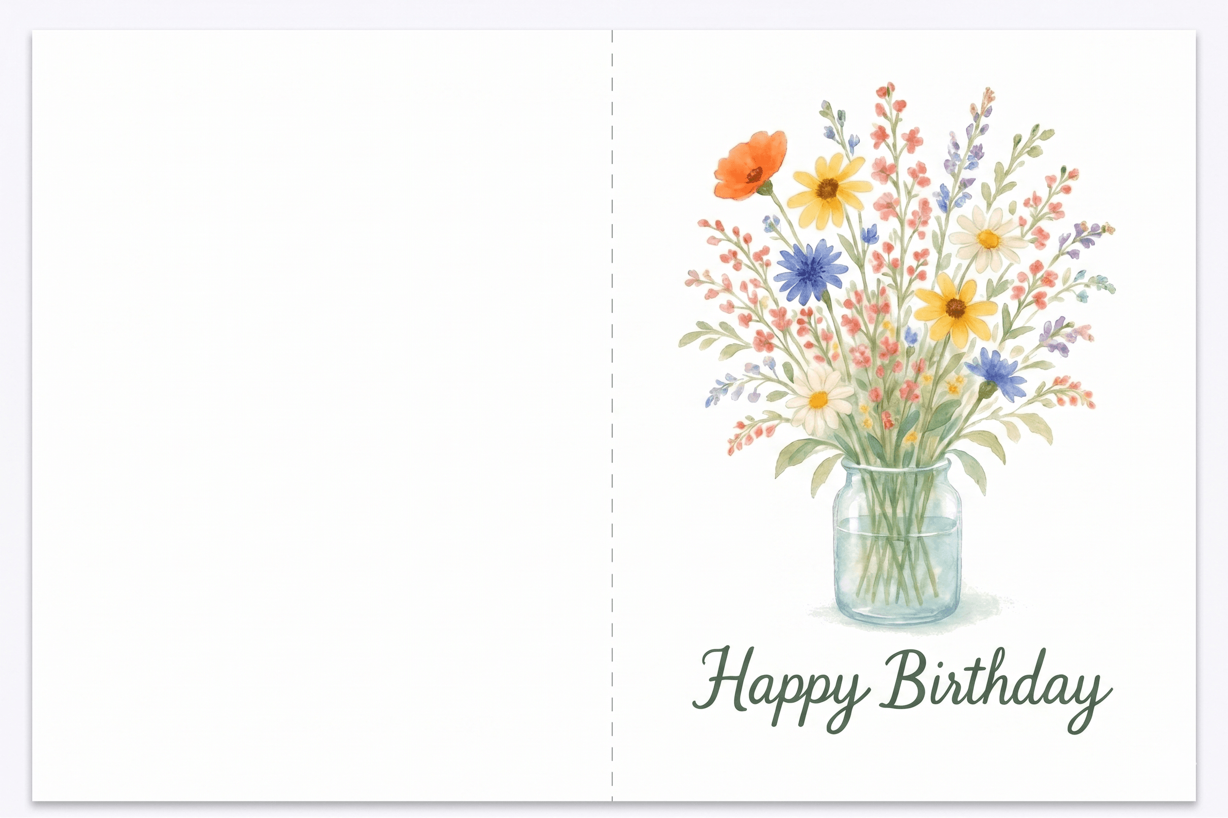 Happy Birthday Wildflowers Printable Card