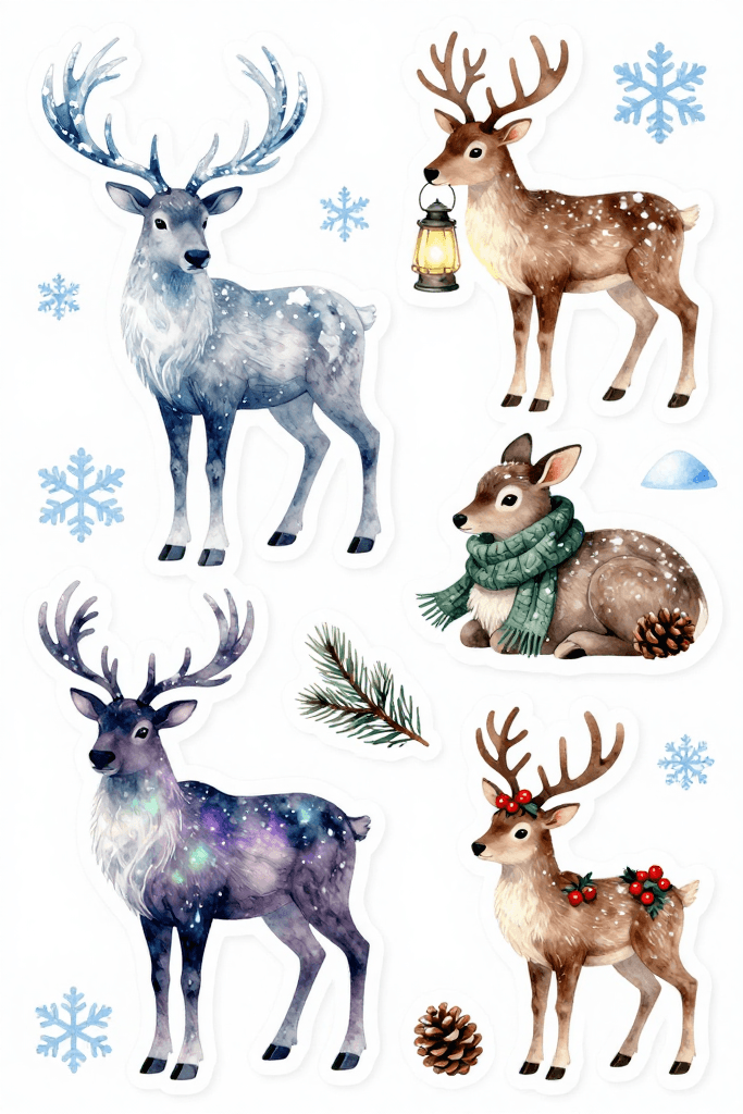 Reindeer Stickers 2 Printable