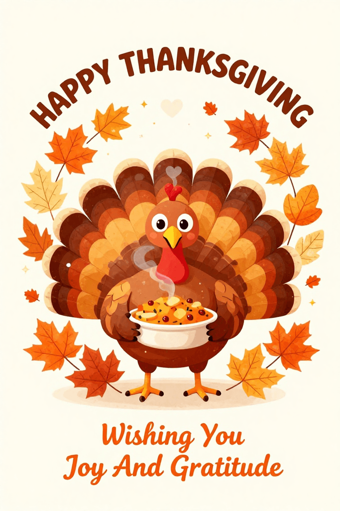 Wishing You Joy And Gratitude Thanksgiving Turkey Ecard