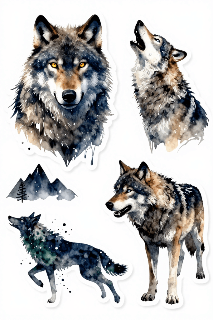 Wolf Stickers Printable