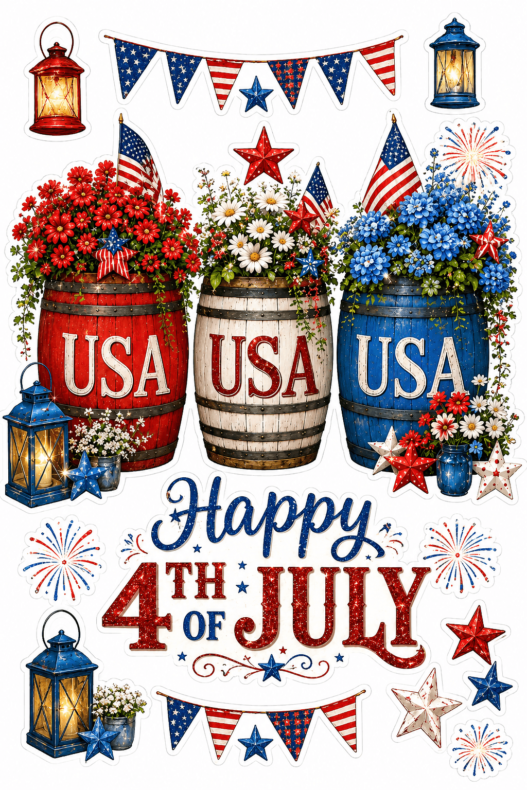 Happy 4th Of July Stickers Printable