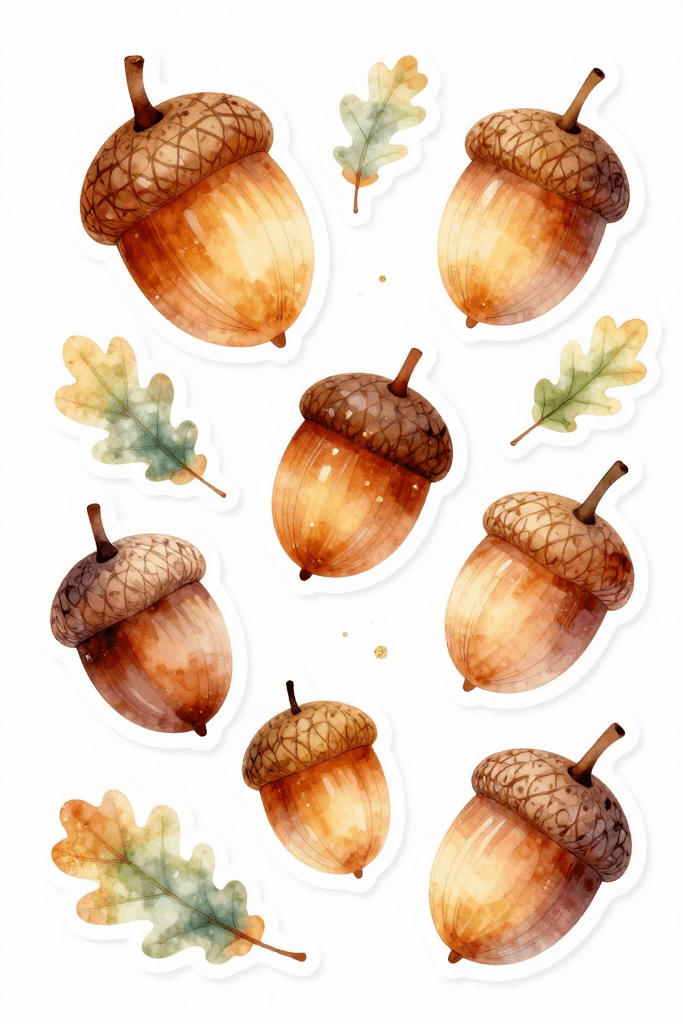 Acorn Stickers Printable