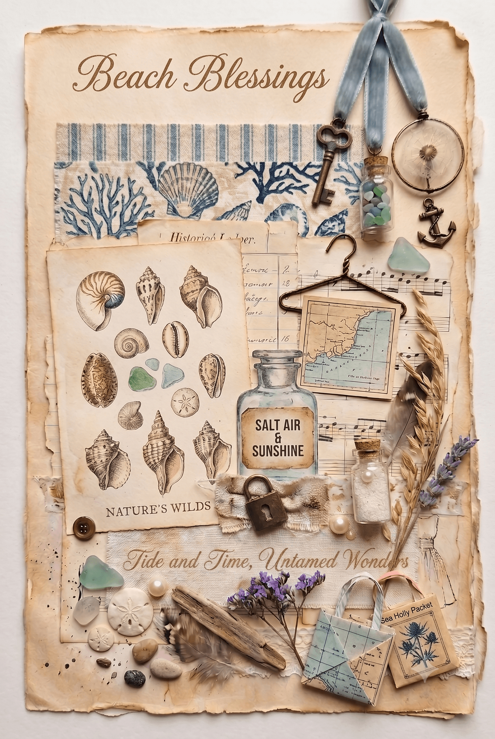 Beach Blessing Junk Journal Page Ecard