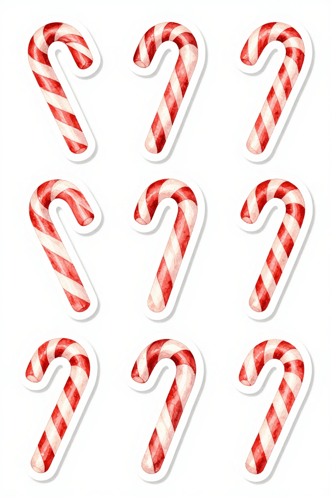 Candy Cane Stickers Printable