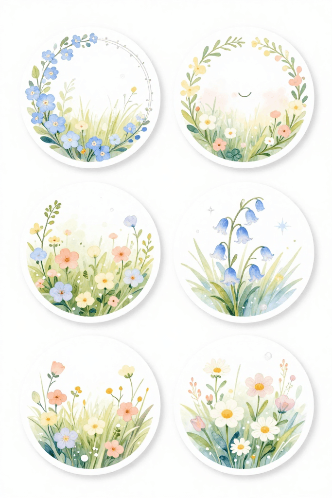 Spring Wildflower Stickers Printable