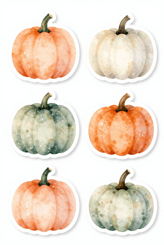 Colorful Fall Pumpkin Stickers Printable