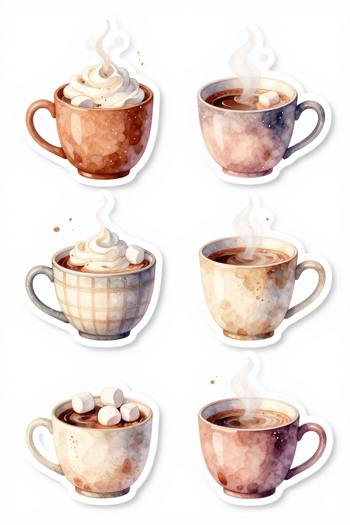Cozy Cocoa Stickers Printable
