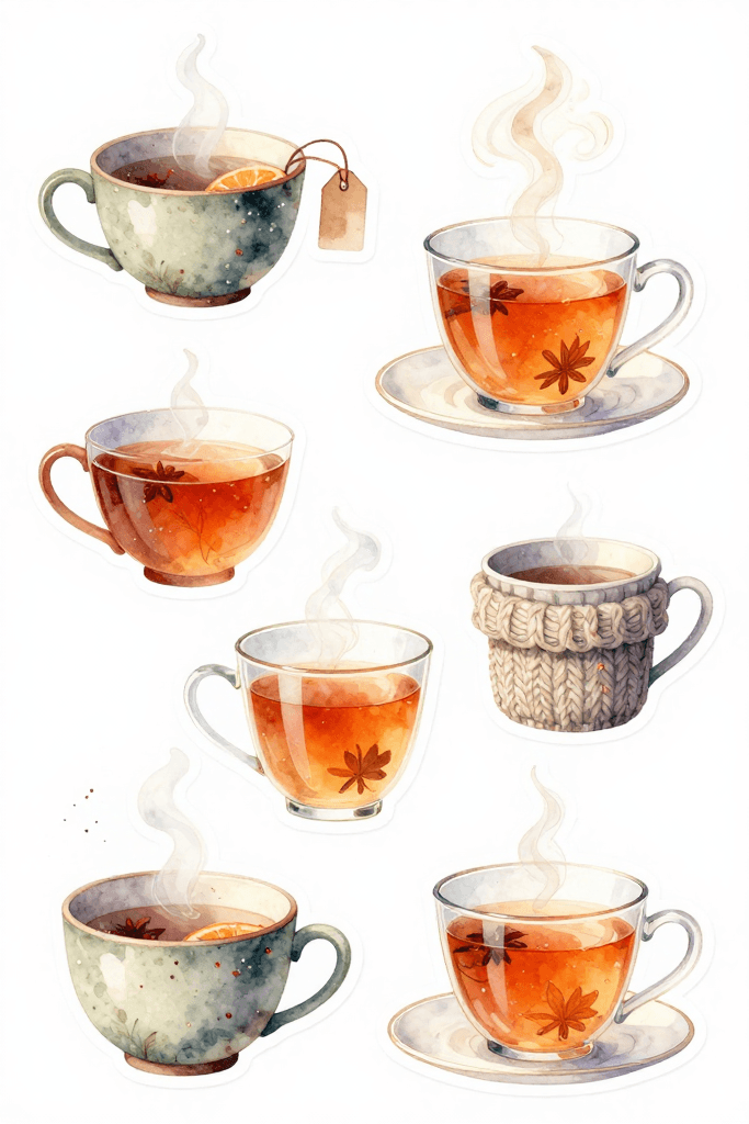 Fall Tea Stickers Printable