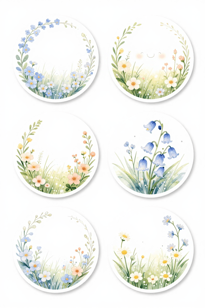 Spring Wildflowers Stickers 2 Printable