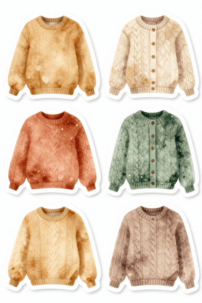 Fall Sweater Stickers 2 Printable