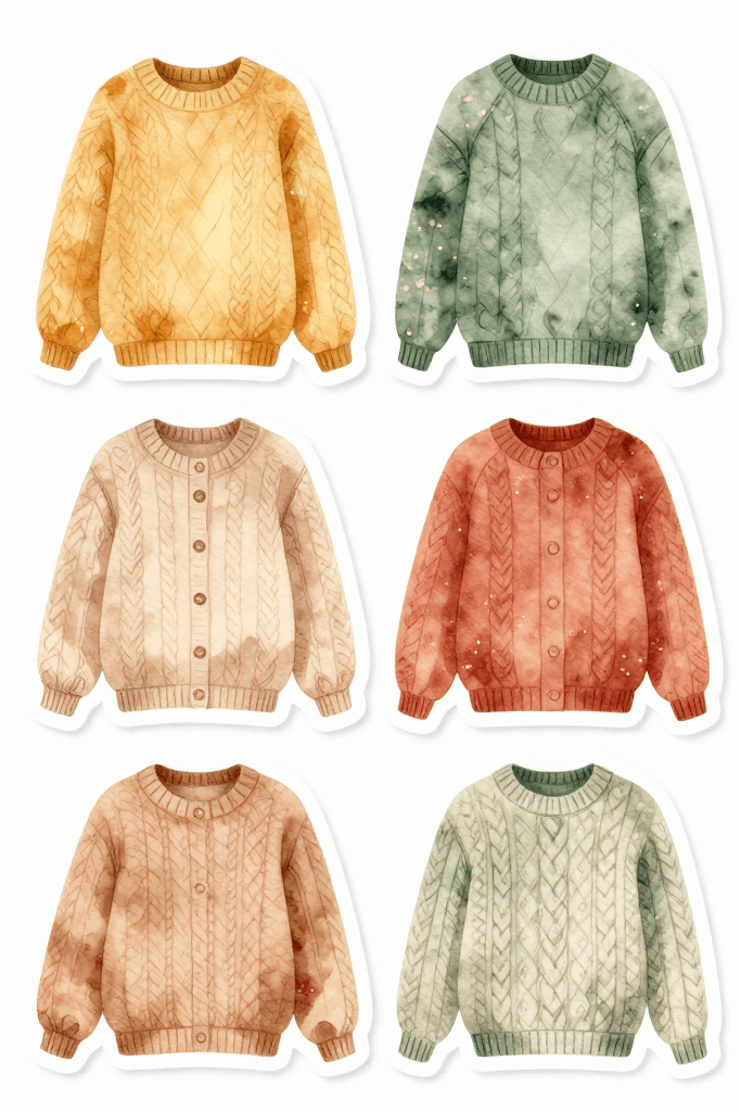 Fall Sweater Stickers Printable