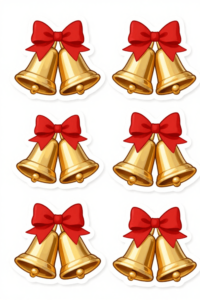 Gold Bell Stickers Printable
