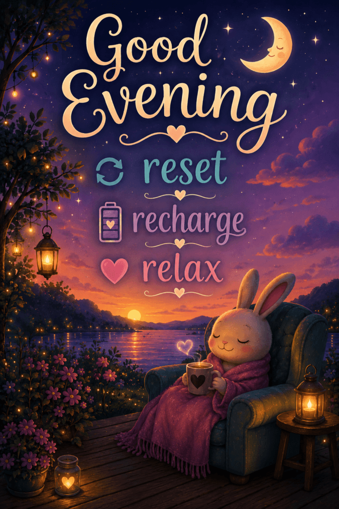 Good Evening Reset Recharge Relax Ecards