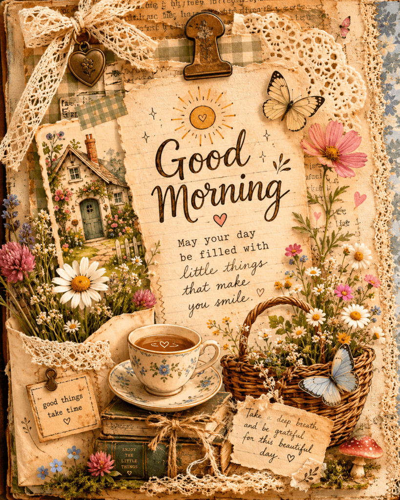 Good Morning Cottage Core Junk Journal Ecard