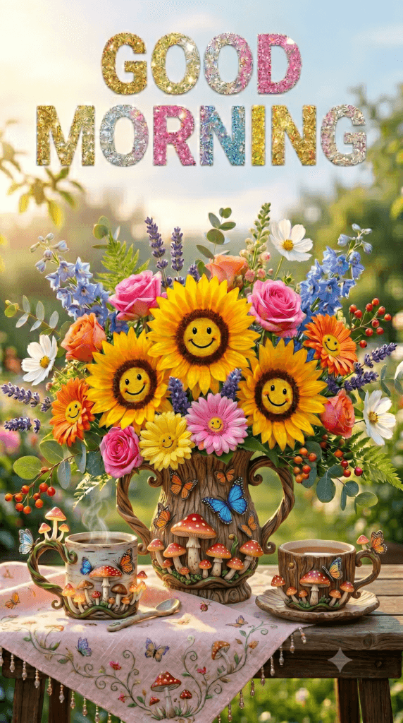 Good Morning Smiling Flowers Ecard