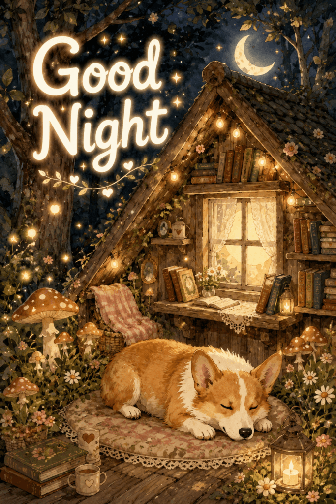 Good Night Cozy Corgi Ecard