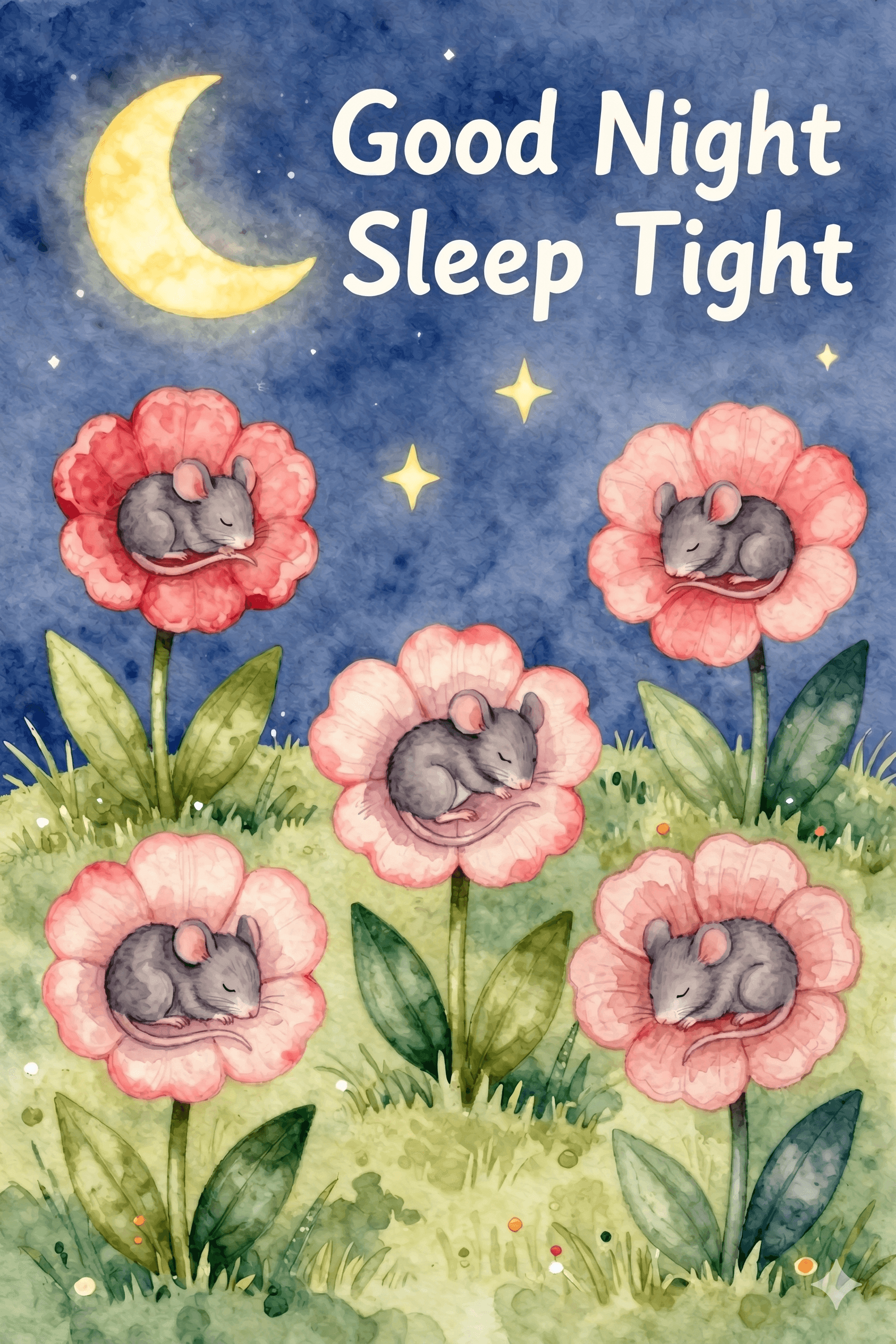 Good Night Sleep Tight Little Mice Ecard
