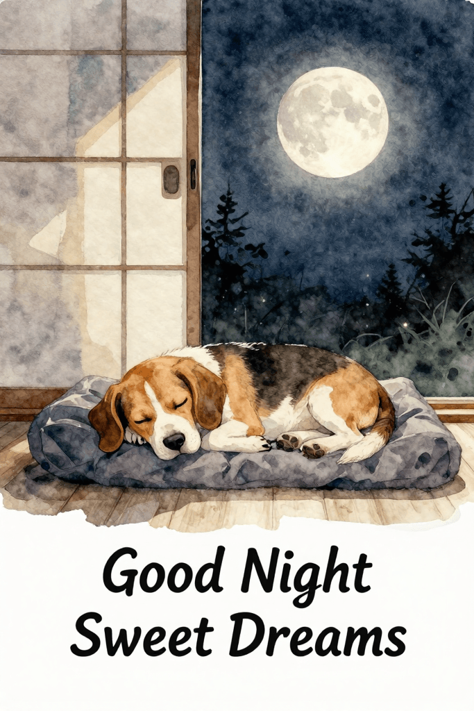 Good Night Sweet Dreams Dog Ecard