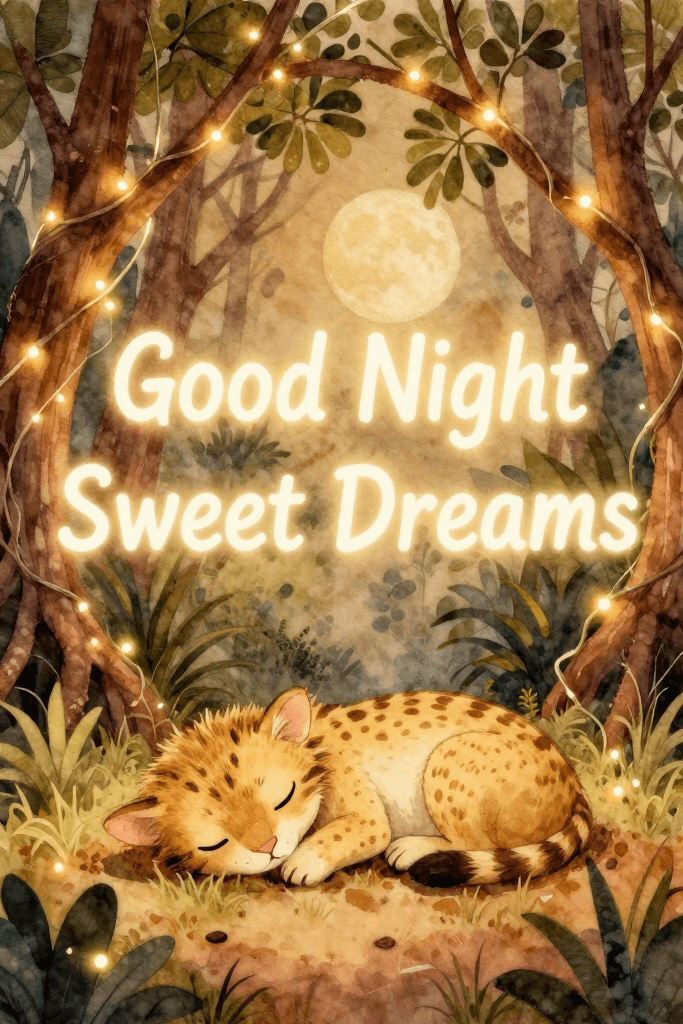 Good Night Sweet Dreams Cheetah Ecard