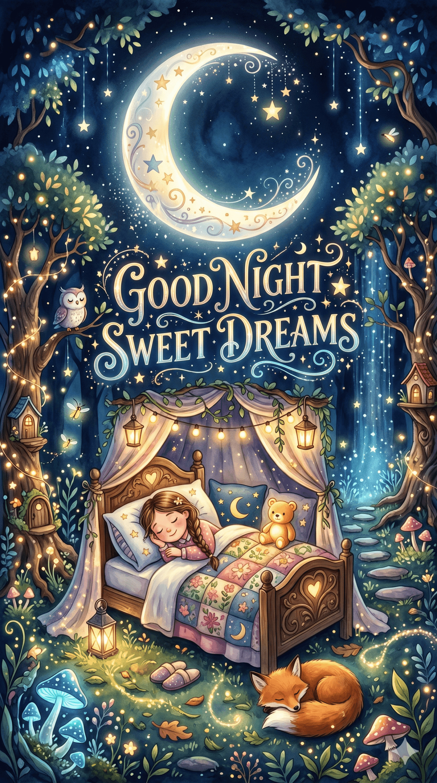 Good Night Sweet Dreams Woodland Scene Ecard