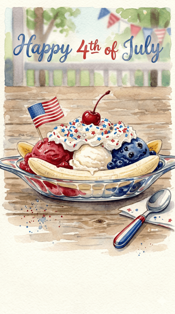 Happy 4th Banana Split Ecard