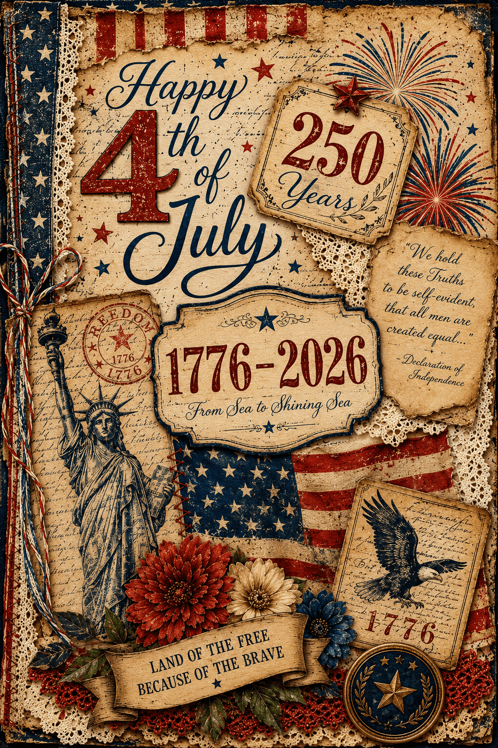Happy 4th Of July Junk Journal Ecard