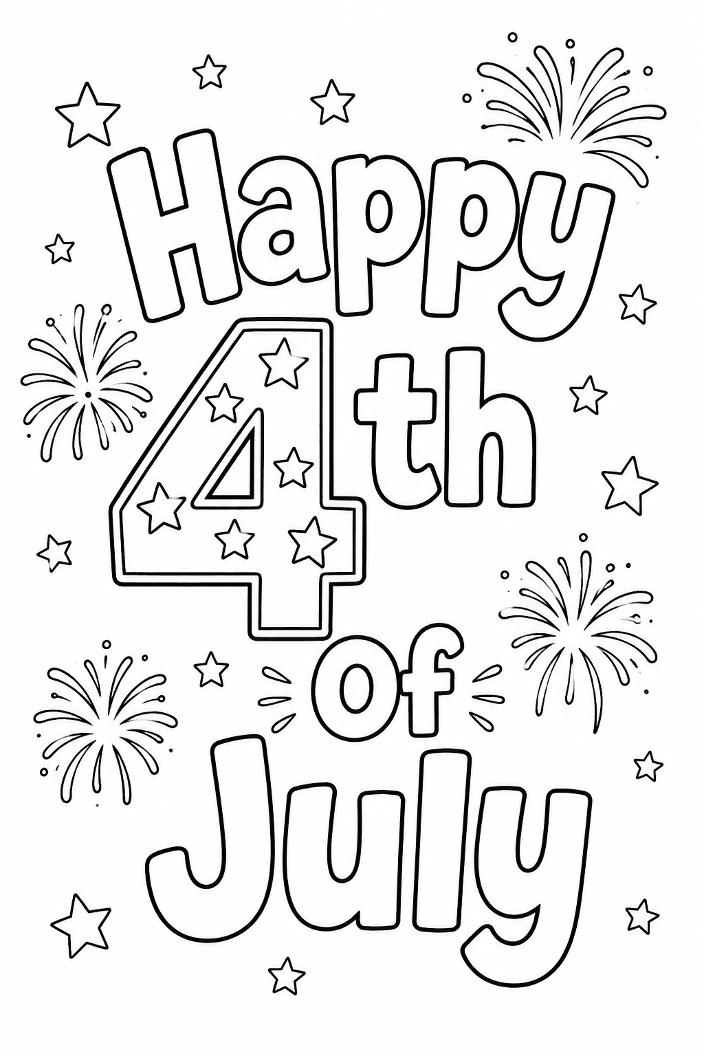Happy 4th Of July And Fireworks Printable