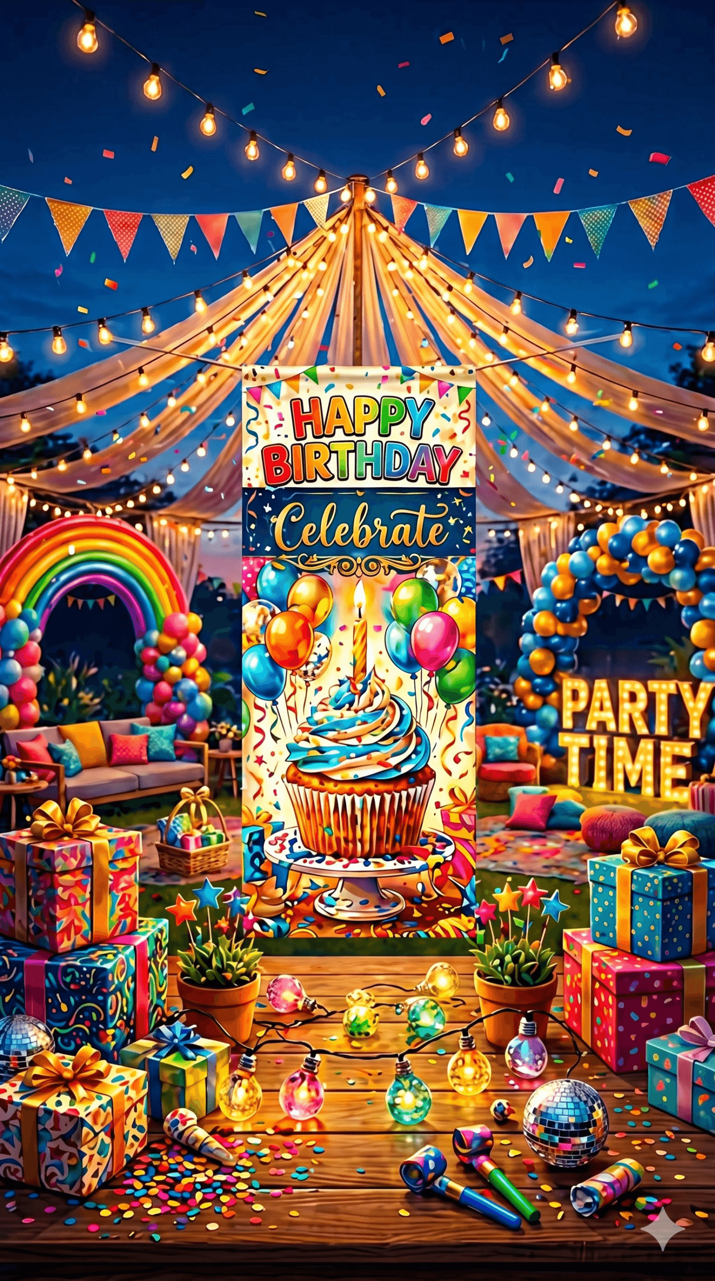 Colorful Birthday Party Ecard