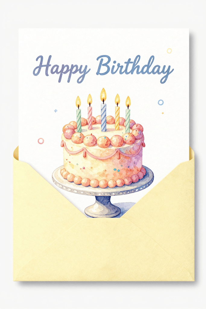 Happy Birthday Pink Cake Card Ecard