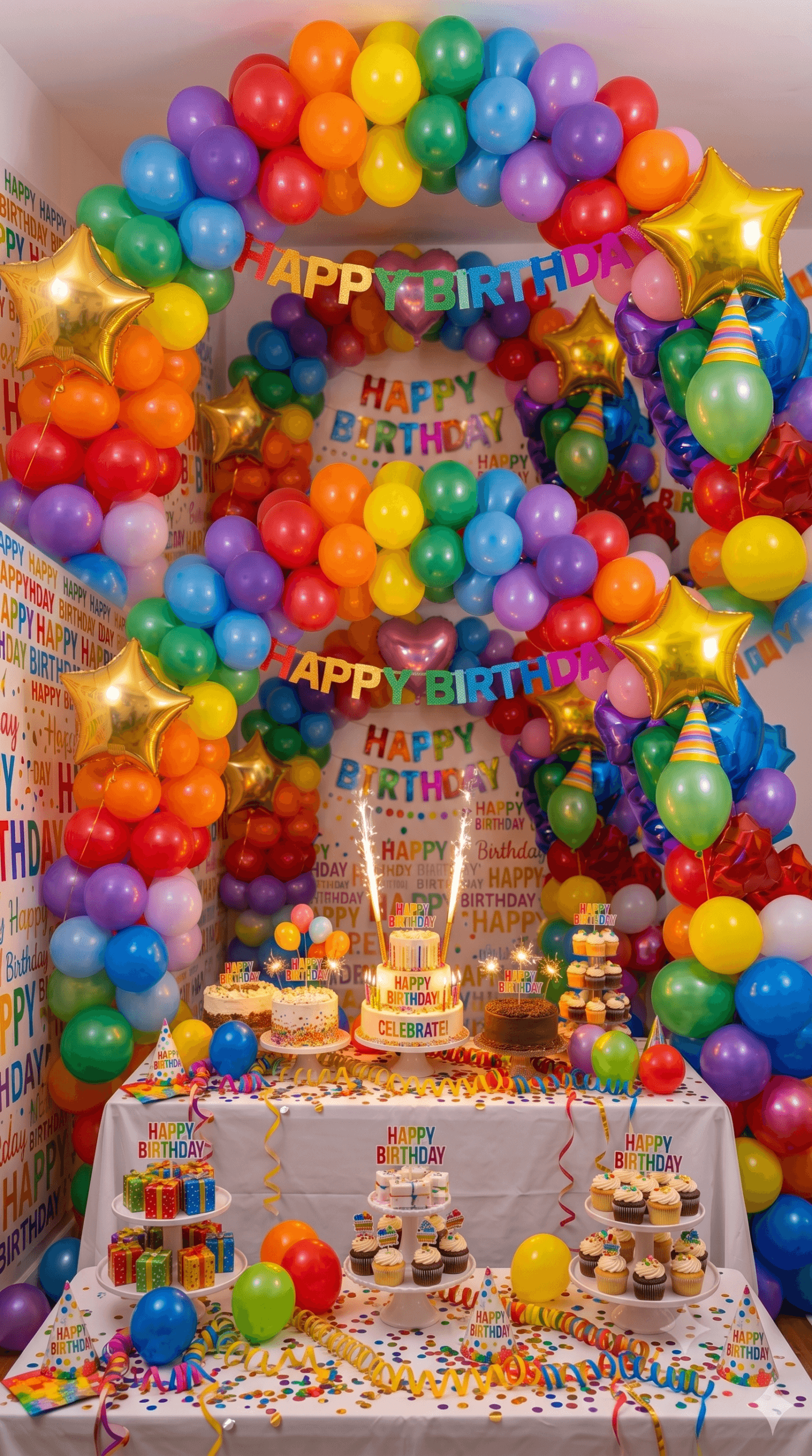 Happy Birthday Balloon Arch Ecard