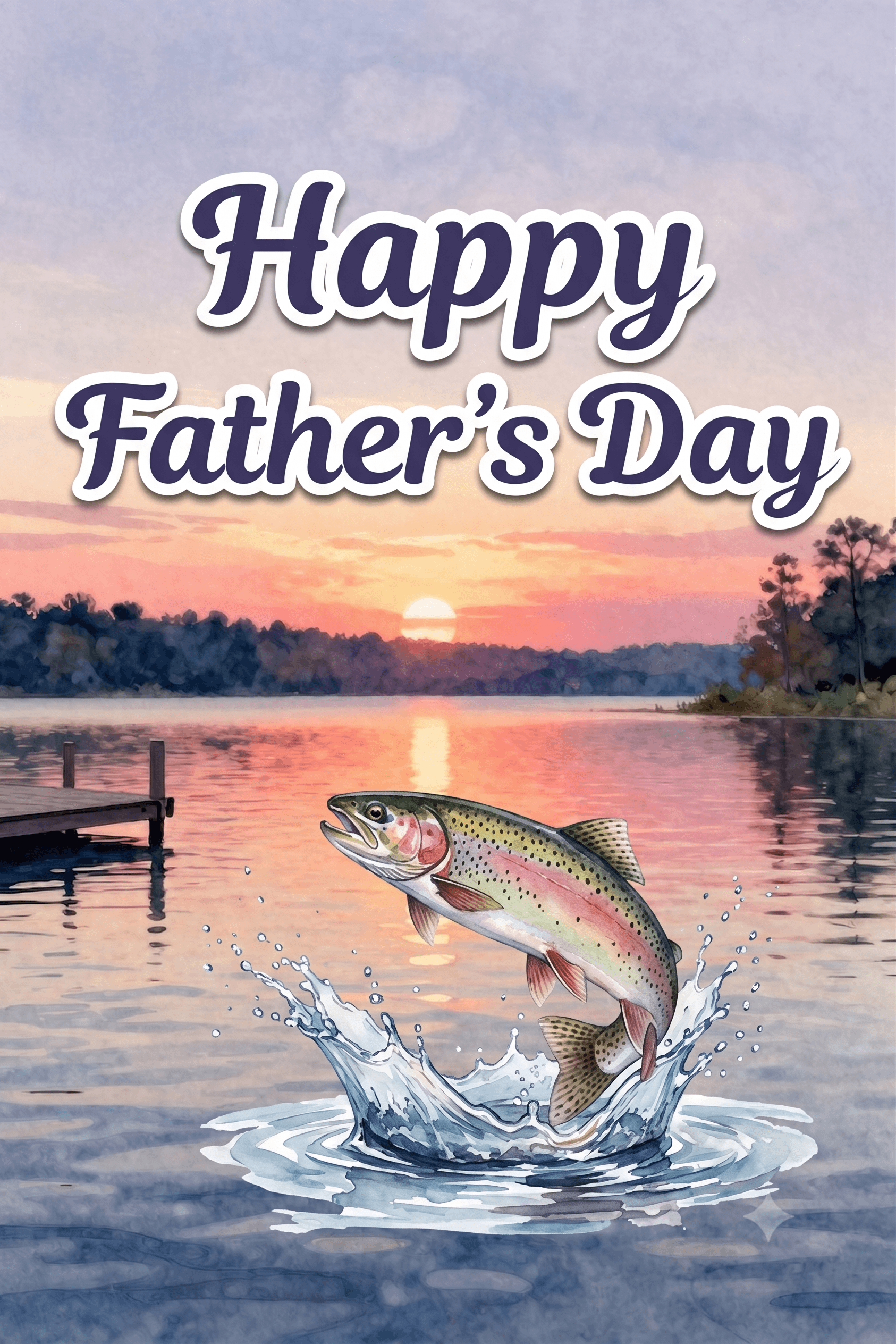 Happy Father's Day At Lake Ecard
