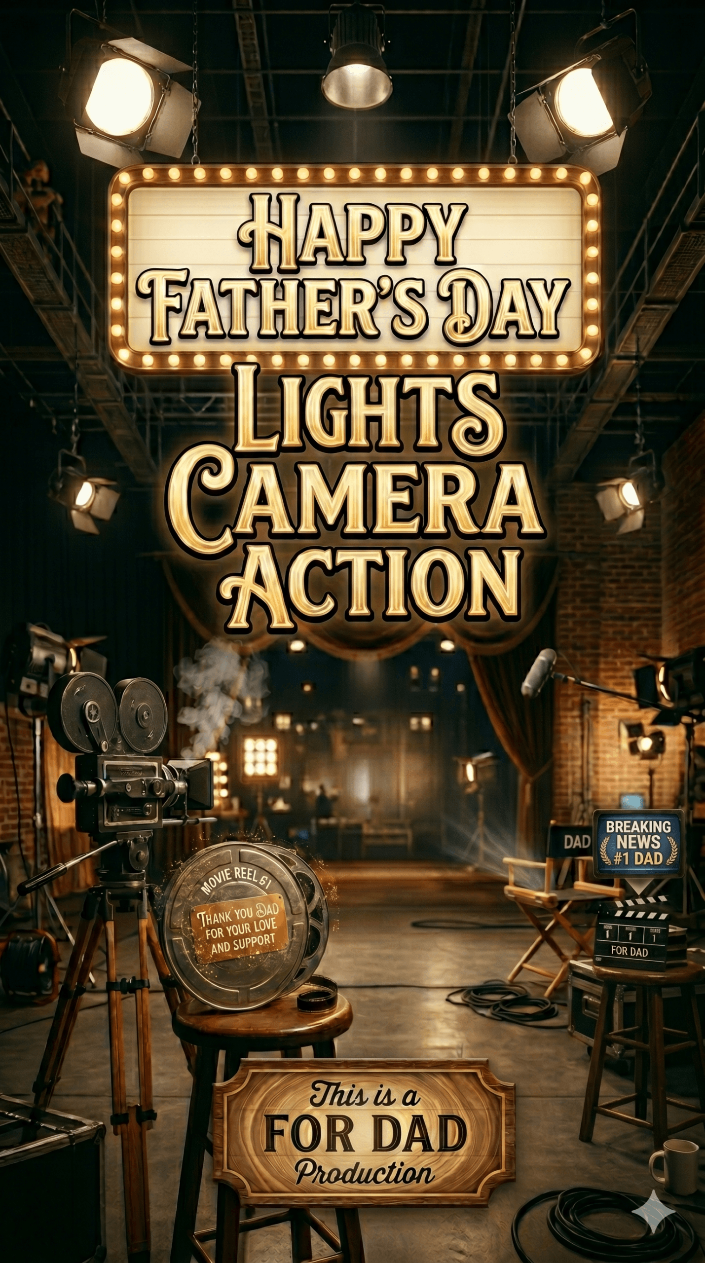Lights Camera Action Father's Day ecard