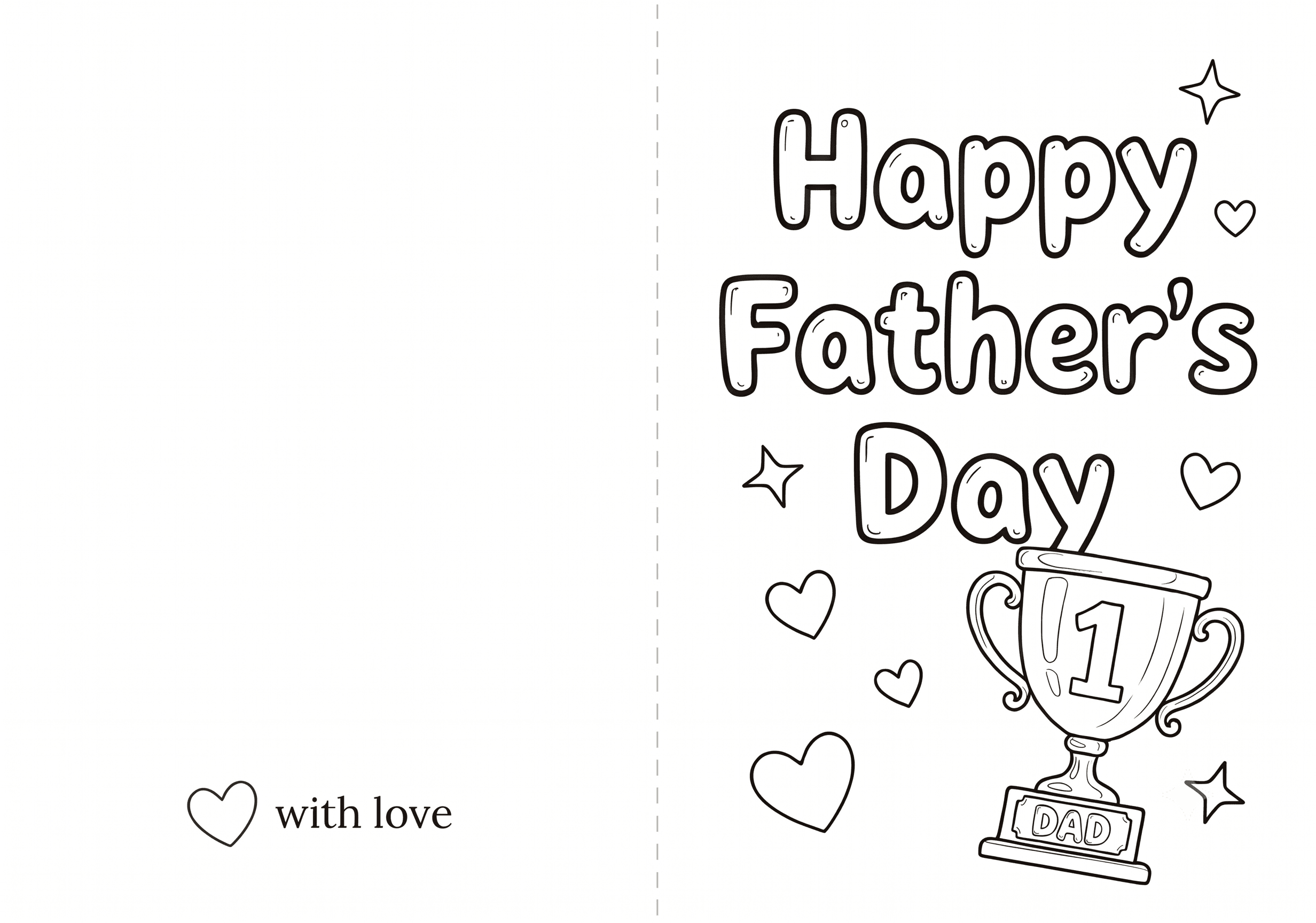 Number 1 Dad Coloring Card Printable