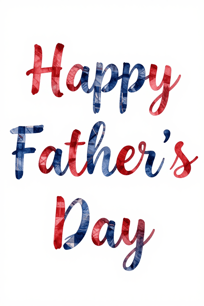 Happy Father's Day Red And Blue Ecard
