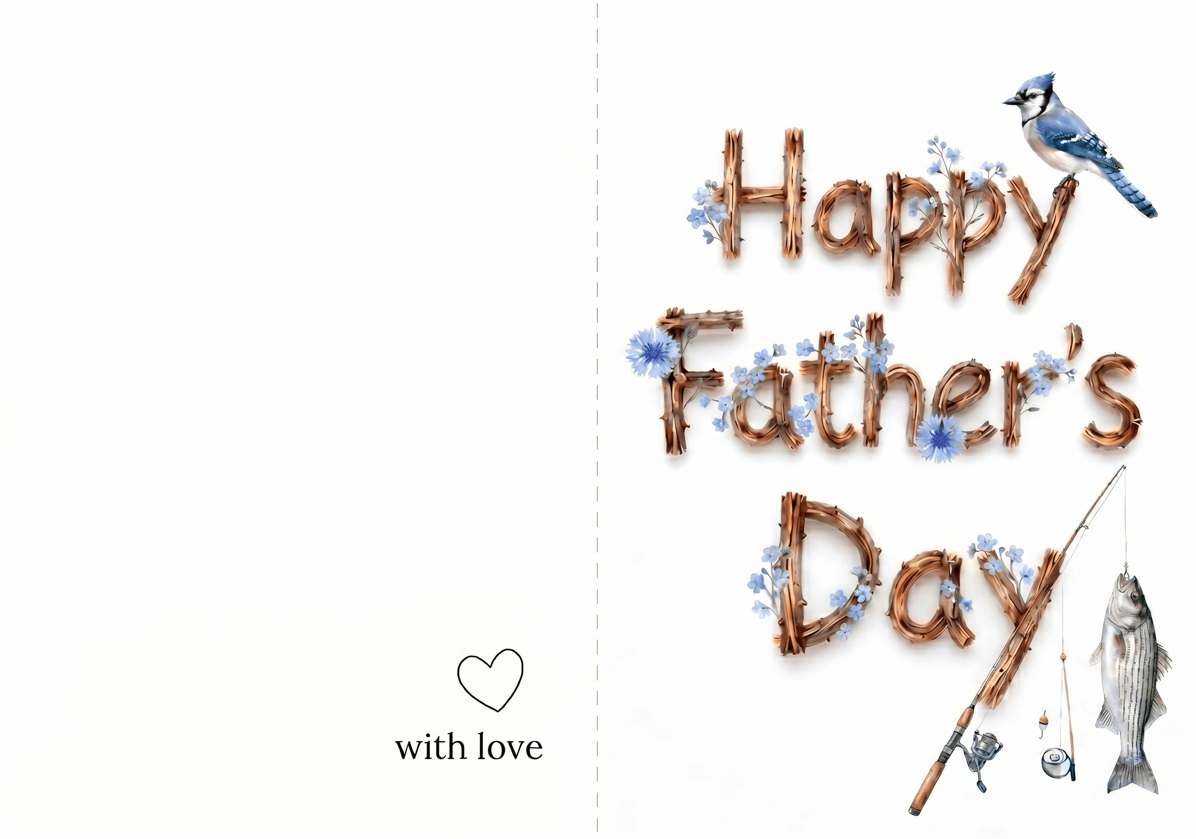 Happy Father's Day Twigs Printable Card