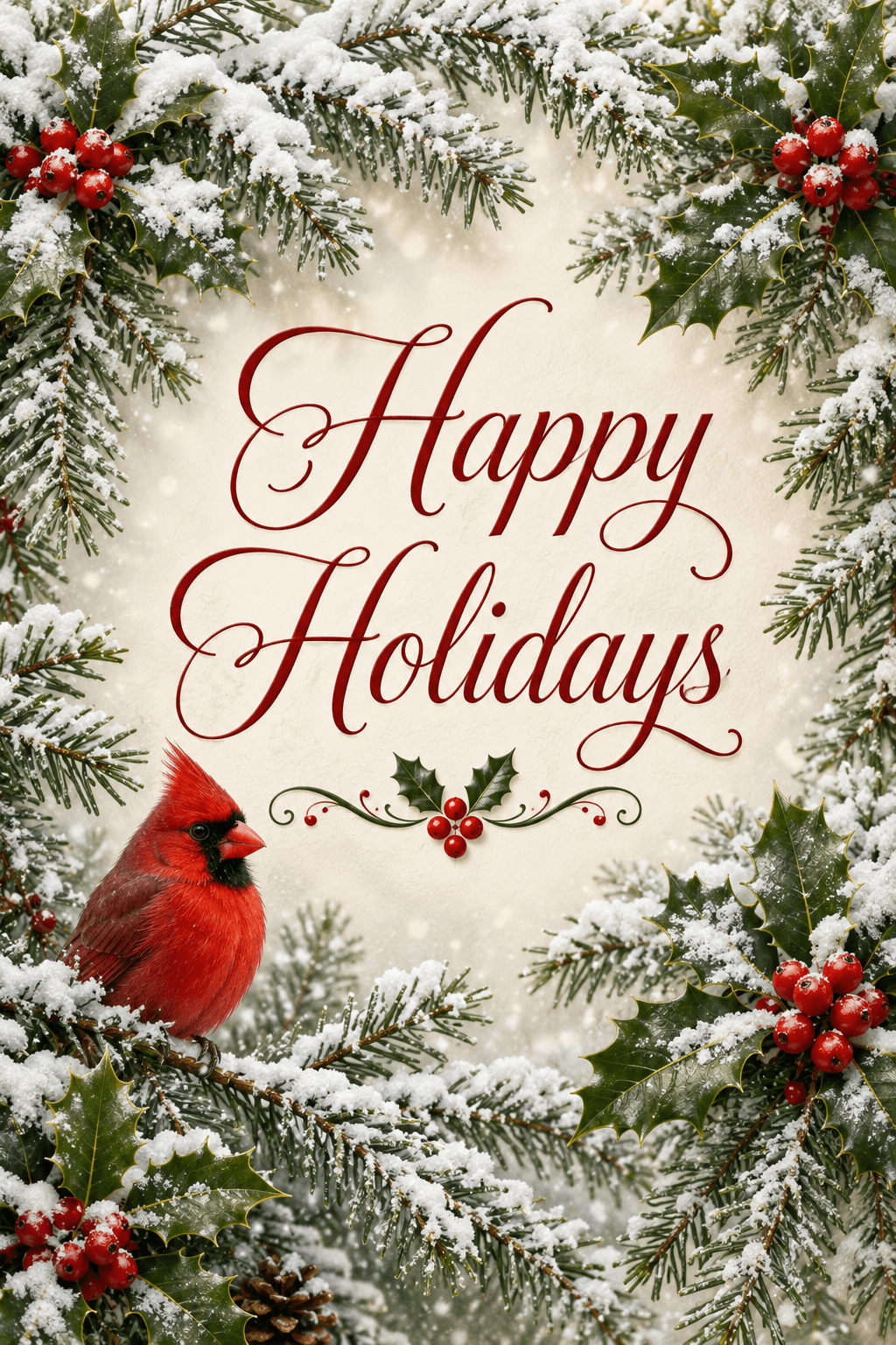 Happy Holidays Cardinal Ecard