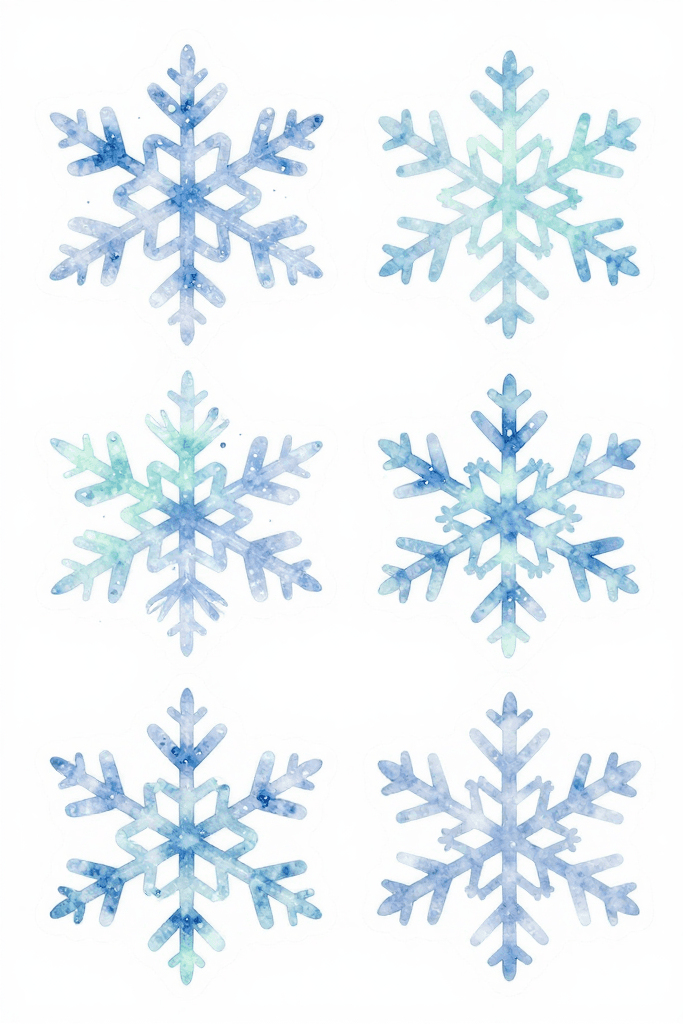 Decorative Winter Snowflake Stickers Printable