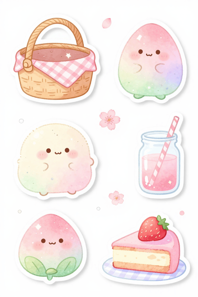 Cute Spring Picnic Stickers Printable