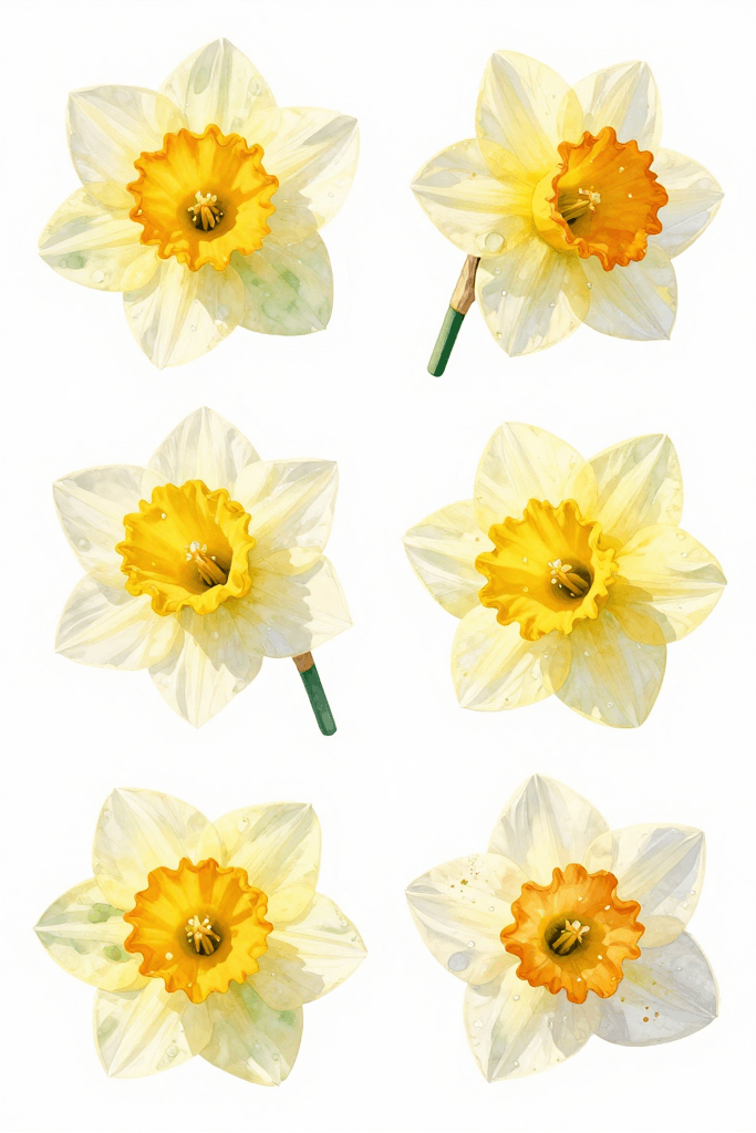 Large Yellow Daffodil Stickers Printable