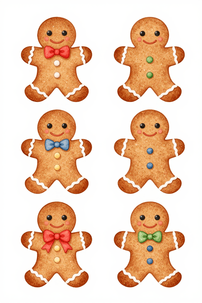 Many Gingerbread Men Stickers Printable
