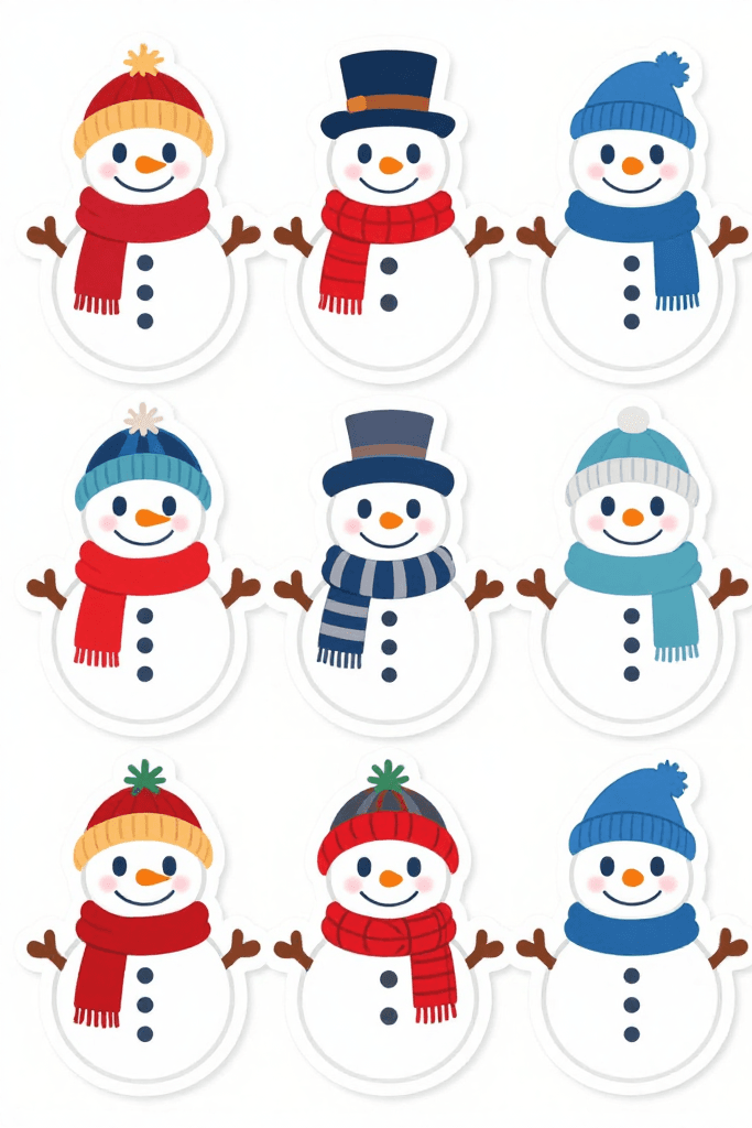 Snowman Stickers Printable