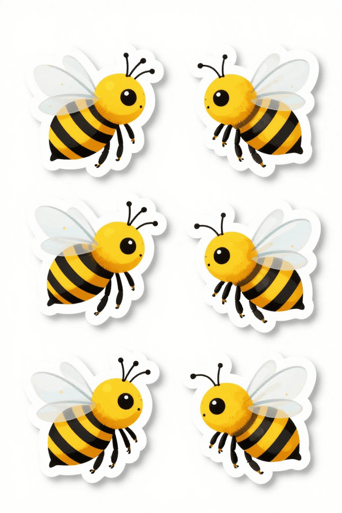 Medium Bee Stickers Printable