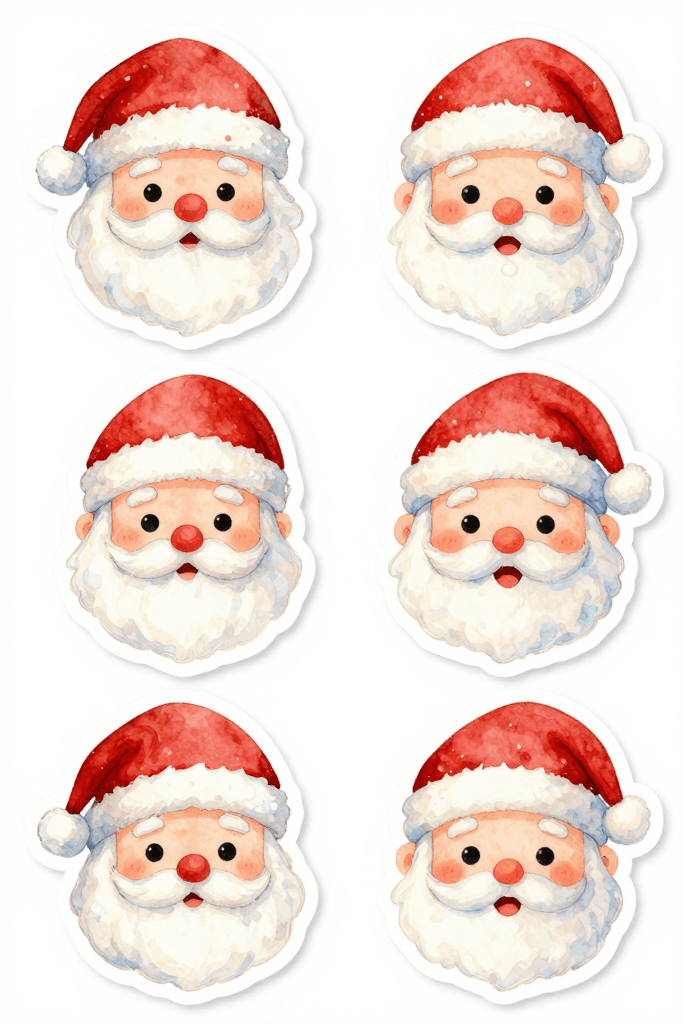 Nostalgic Santa Stickers Printable