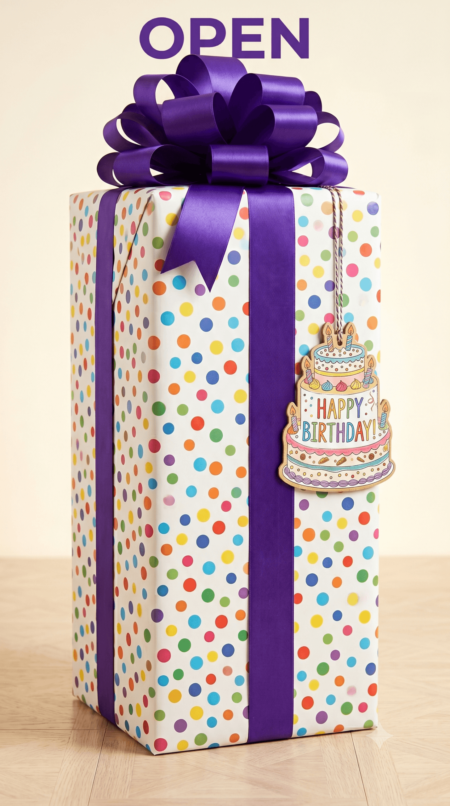 Happy Birthday Tall Present Ecard