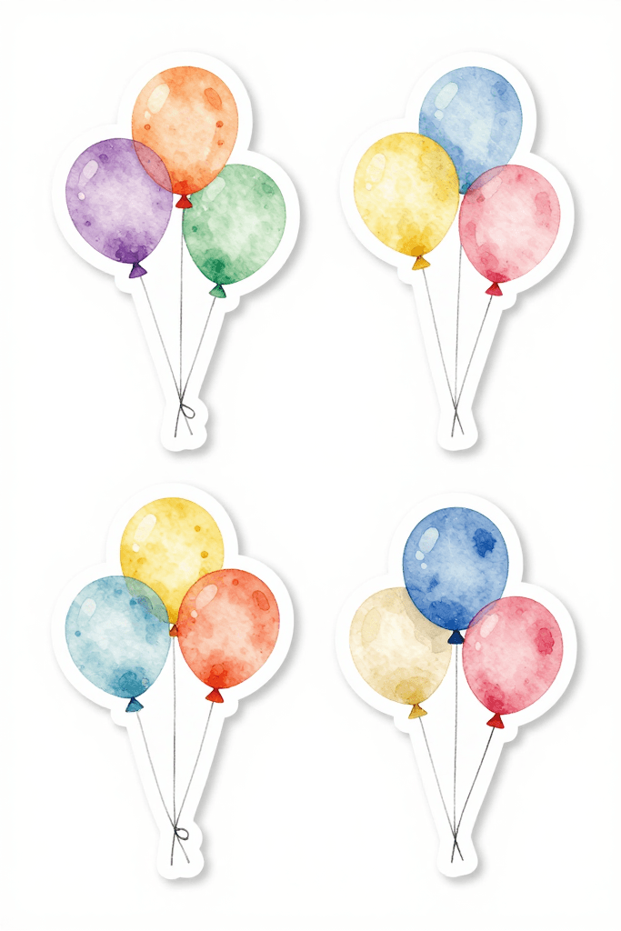 Pastel Balloon Stickers Printable