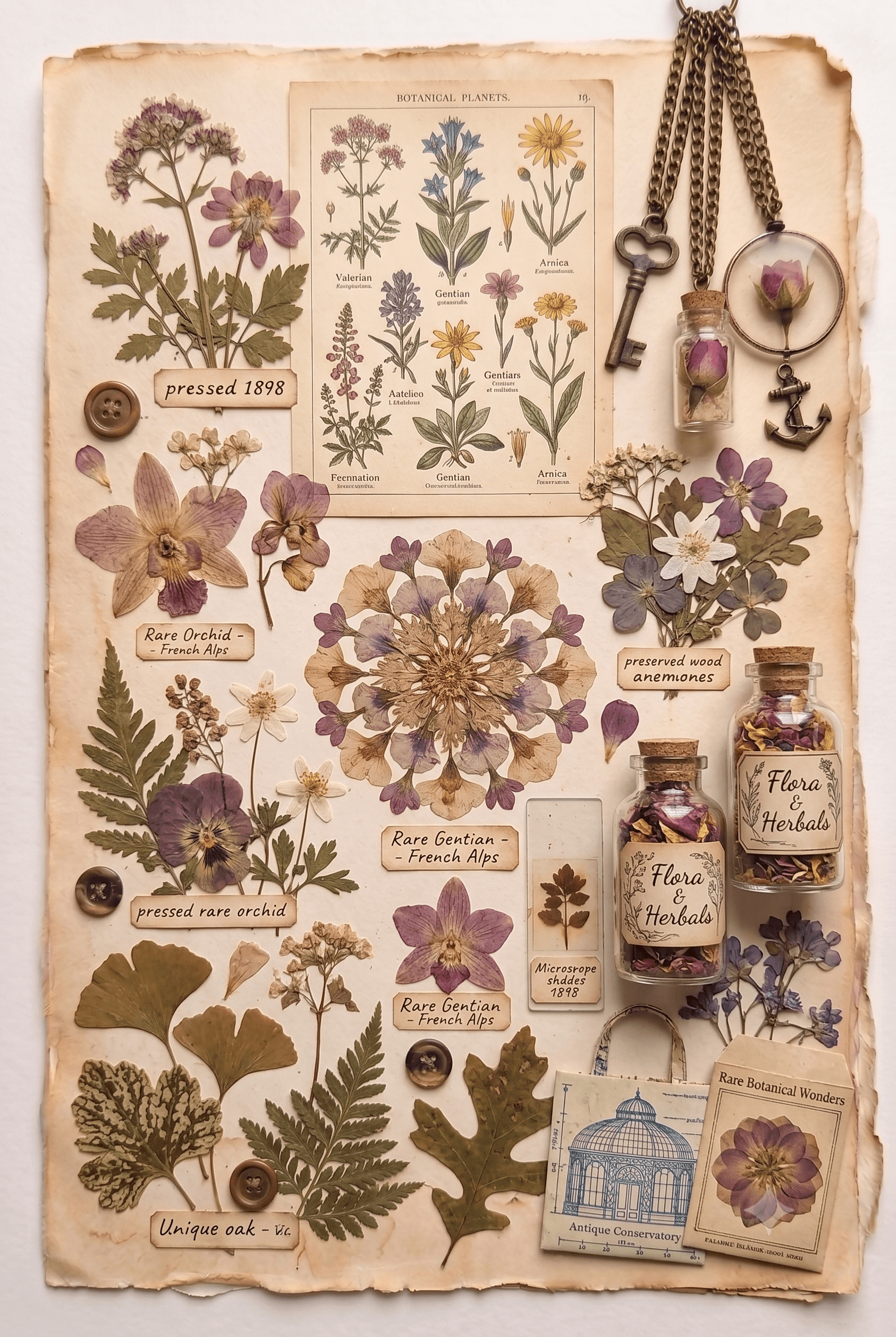 Pressed Flowers Junk Journal Page Printable