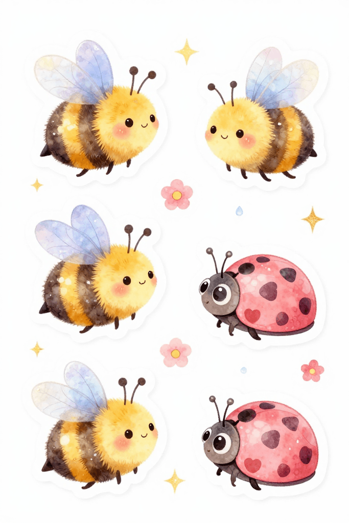 Spring Insect Stickers Printable