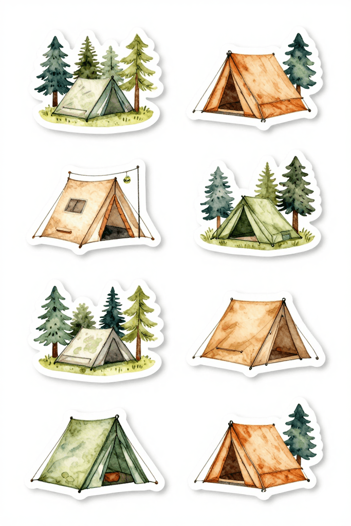 Tent Stickers Printable